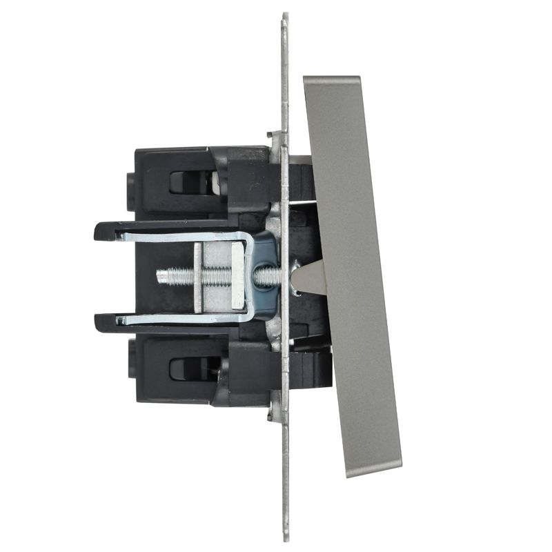 Выключатель 1-кл. СП BRITE ВС10-1-1-БрС 10А с индик. механизм сталь IEK BR-V10-1-10-K46