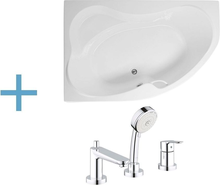 Акриловая ванна Aquanet AQUANET Capri 170x110 L (каркас + смеситель Grohe BauEdge 2511700A)