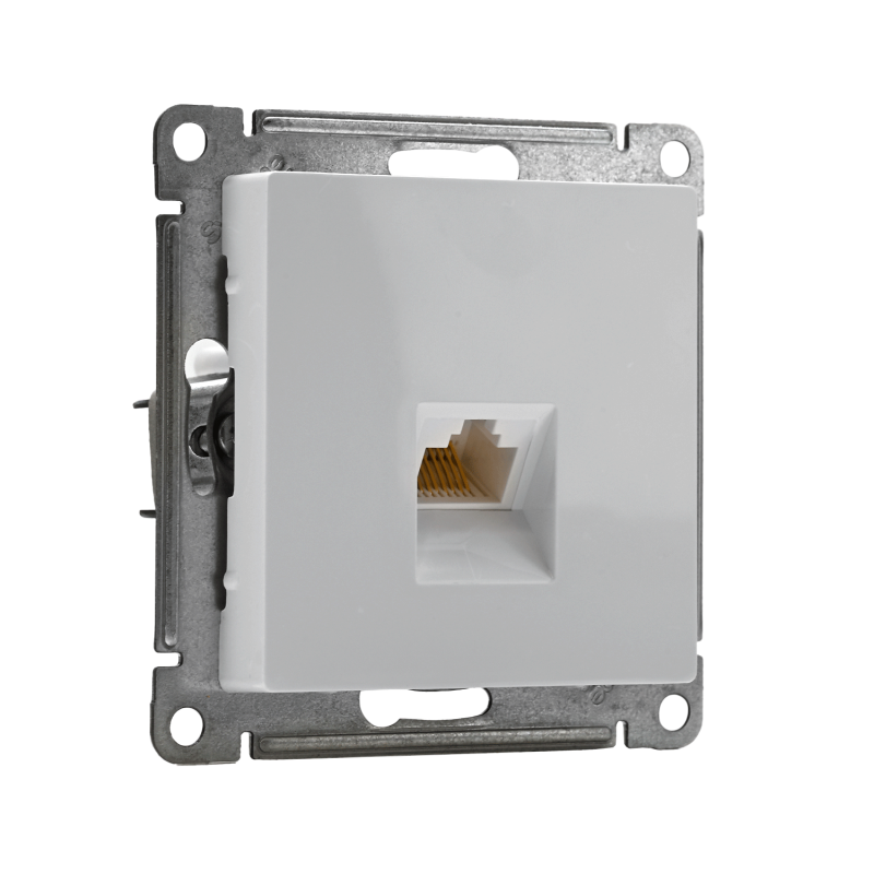 Розетка компьютерная 1-м AtlasDesign RJ45 кат.5E механизм бел. SE ATN000183
