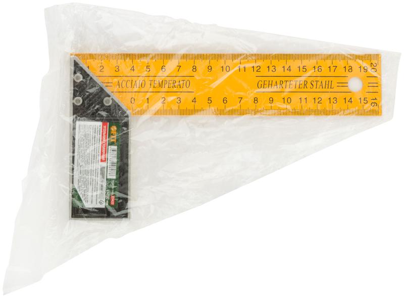 Угольник столярный усиленный 200мм желт. FIT 19420