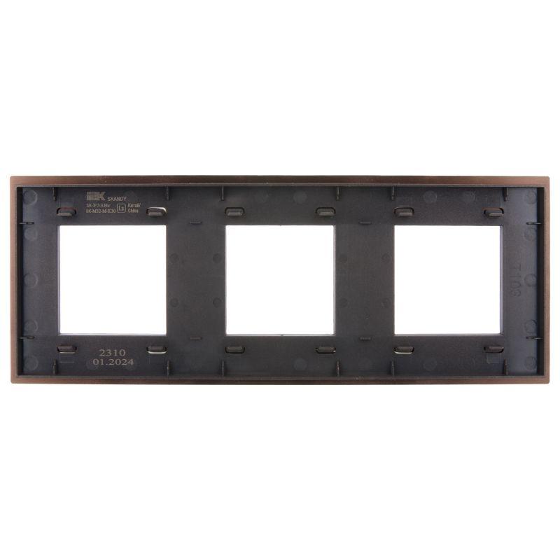 Рамка 3-м SKANDY SK-F33Br металл шоколад IEK SK-M32-M-K30