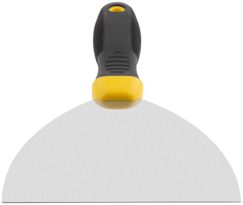 Шпатель нерж.сталь прорезин.ручка 6дюйм (150мм) черн.-желт. FIT 06688