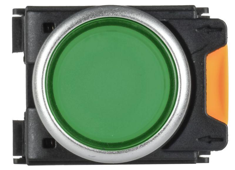 Кнопка d22мм 1НО+1НЗ MASTER с подсветкой и фиксацией зел. IEK MI-BT60-11TD-3-11-K06