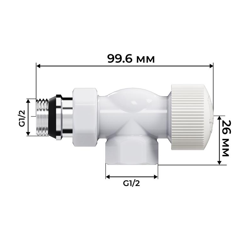 Набор термостатический осевой Design 1/2дюйм М30х1.5 бел. Royal Thermo НС-1640373