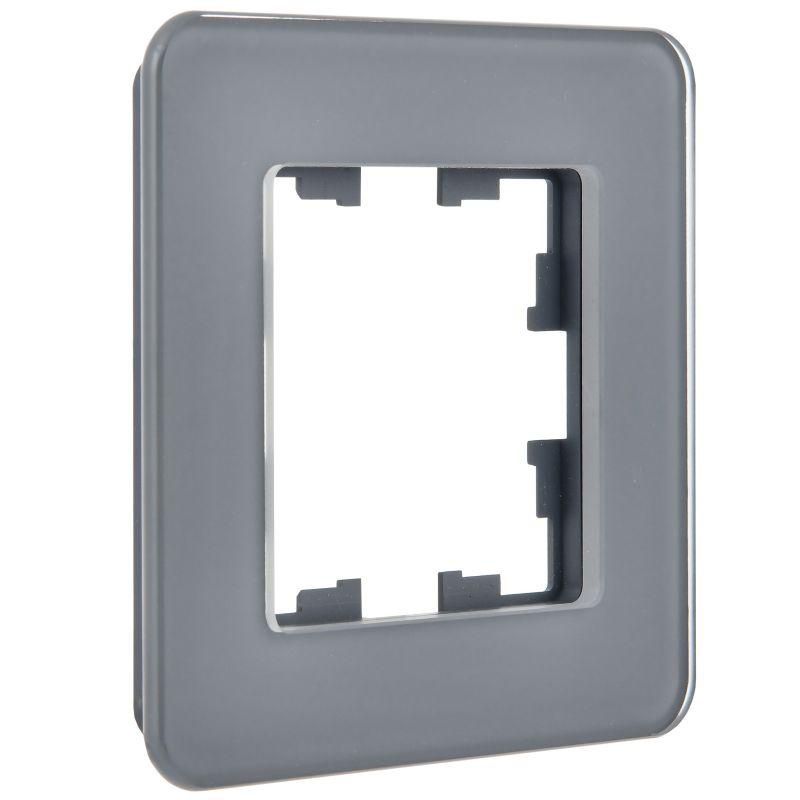 Рамка 1-м BRITE РУ-1-2-Бр стекло графит RE IEK BR-M12-G-41-K53
