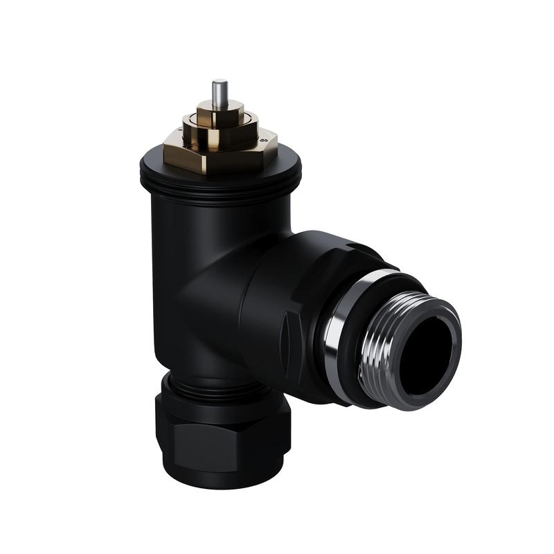 Набор термостатический угловой Design Pro 15мм М30х1.5 черн. Royal Thermo НС-1646650