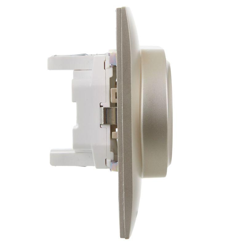 Розетка 2-м SKANDY 16А с заземл. без защ. шторок в сборе SK-R08Sh шампань IEK SK-R21-16-K37-F