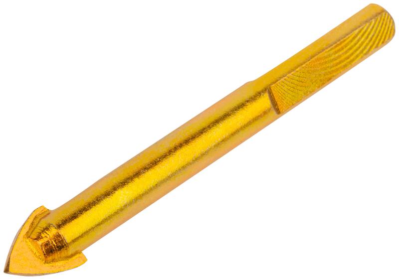 Сверло универсальное по кафелю стеклу керамограниту бетону кирпичу 12х85мм трехгранный хвостовик КУРС 35177