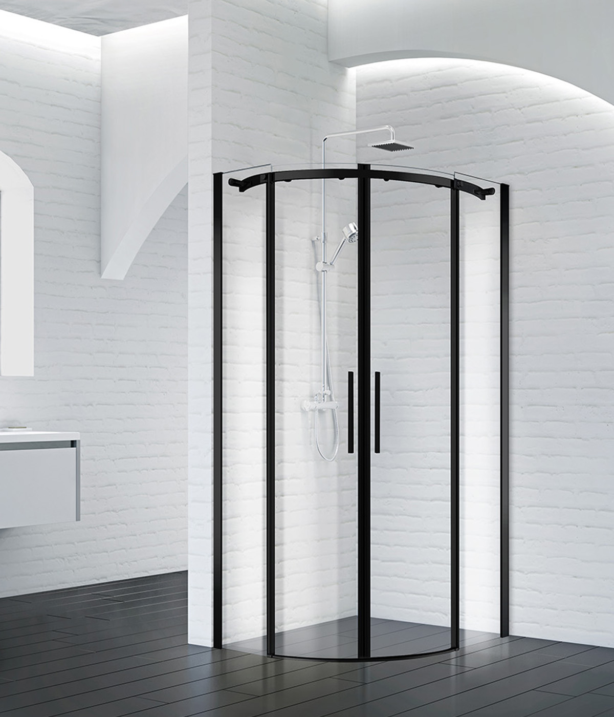 Душевой уголок BelBagno ACQUA-R-2-90-C-NERO