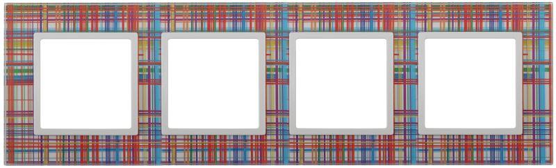 Рамка 4-м 14-5104-00 стекло Elegance прозрачный+бел. ЭРА Б0034523