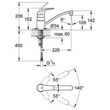 Смеситель Grohe Euroeco 32750000 для кухни