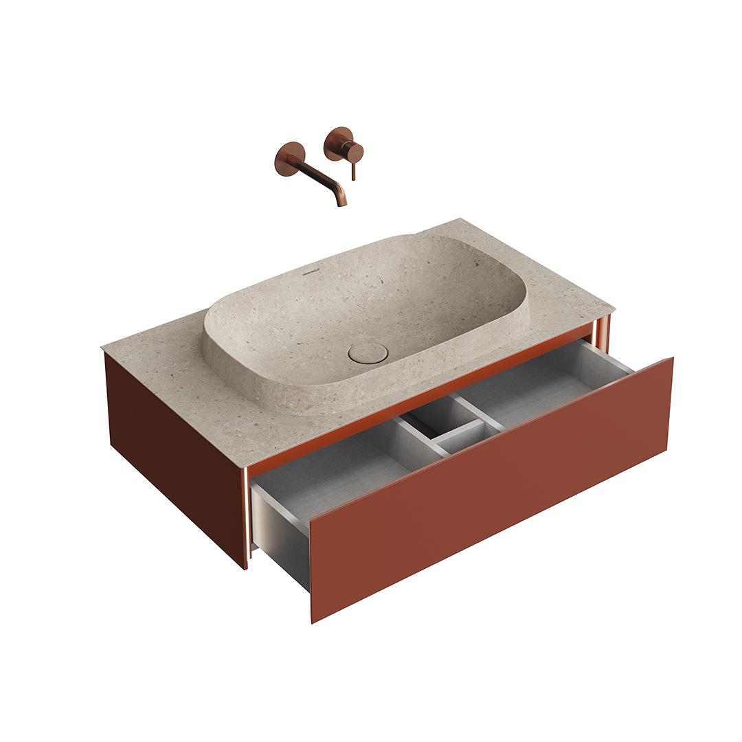 Тумба MAGICA подвесная 90, 1 ящик, венецианский красный матовый