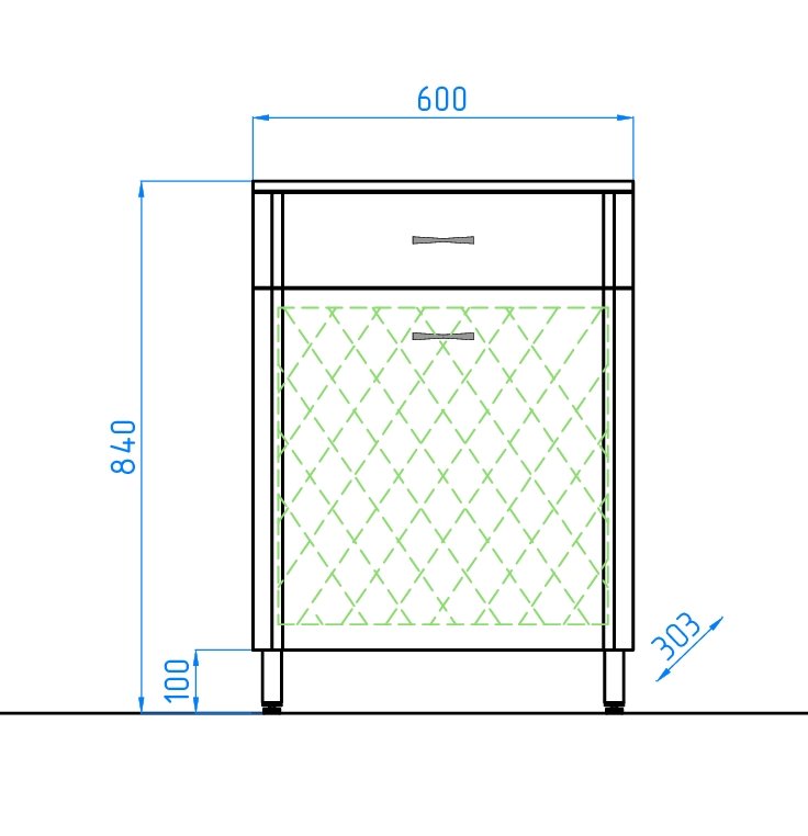 Комод ТН 600 (1 ящ. корзина)