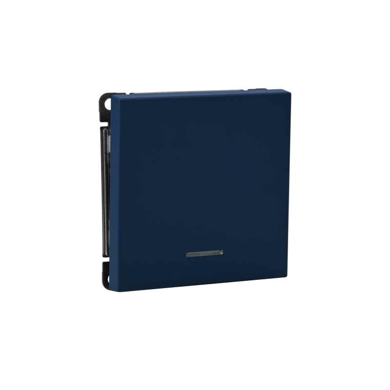 Выключатель кнопочный 1-кл. ArtGallery 10А с подсветкой механизм аквамарин SE GAL001116