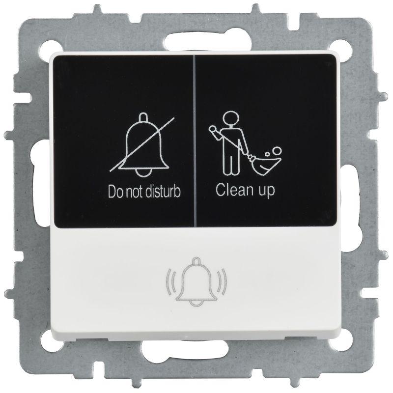 Кнопка звонка BRITE ВС10-1-9-БрАБ 10А для отелей с индикацией механизм арктич. бел. IEK BR-V14-2-10-K91