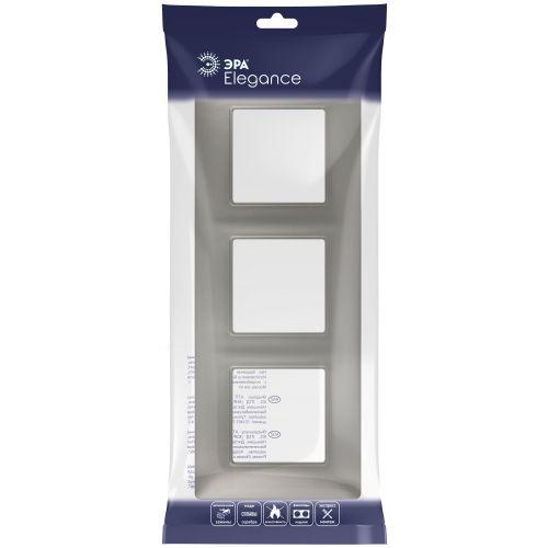 Рамка 3-м Elegance 14-5003-16 для розеток и выключателей титан Эра Б0065817