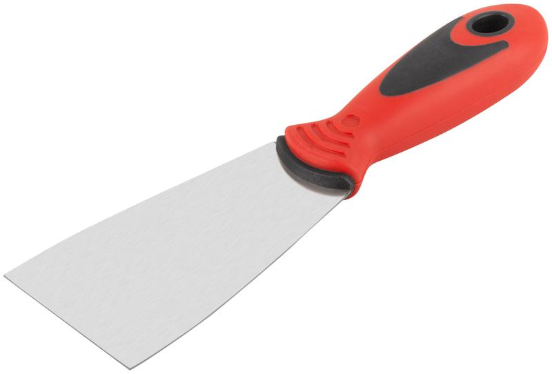 Шпатель 60мм прорезиненная ручка нерж. сталь КУРС 06712