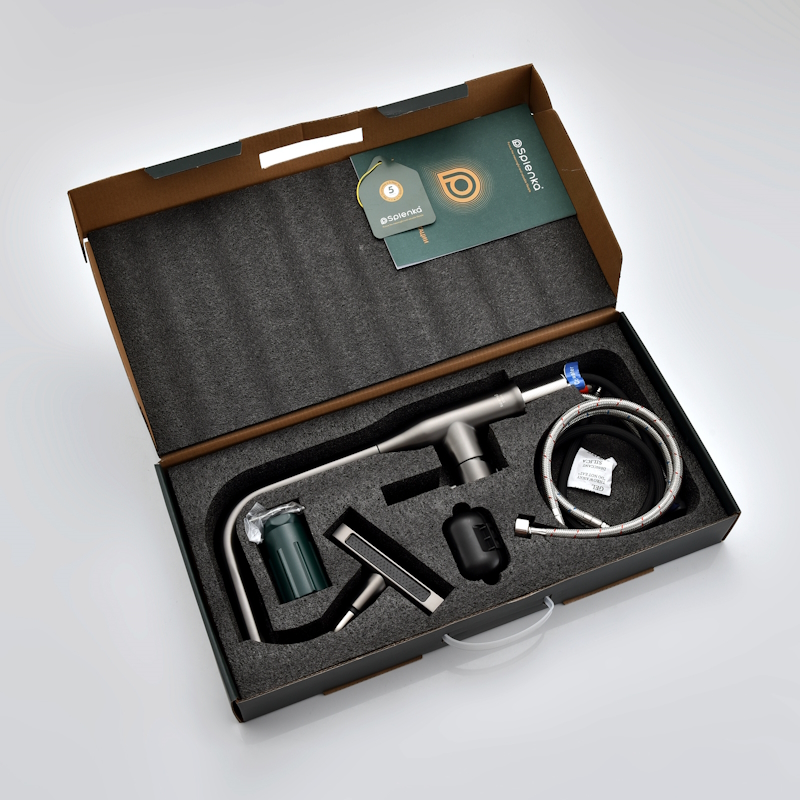 Смеситель для кухни с мультифункциональным изливом Splenka S206.49.09, графит