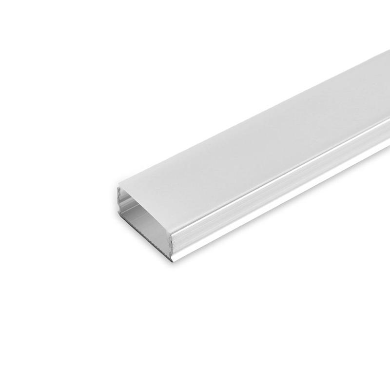 Профиль алюминиевый "накладной" серебр. SAB262 с матовым экраном 2 заглушками 2 крепежами в комплекте SAFFIT 55248