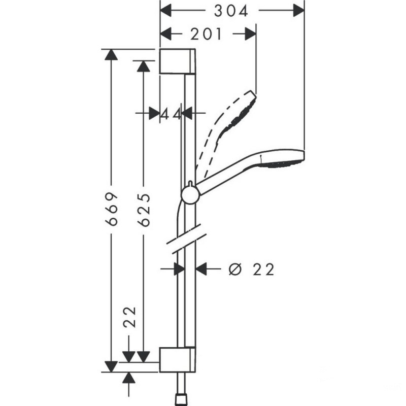 Душевой гарнитур Hansgrohe Croma Select Е 26594400