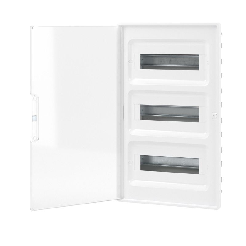 Щиток встраиваемый FRAME 36мод. для полых стен с прозр. дверцей с 4 шинами PEN (2шт на 8 отверст. и 2шт на 10 отверст.) бел. DKC F36B3WT