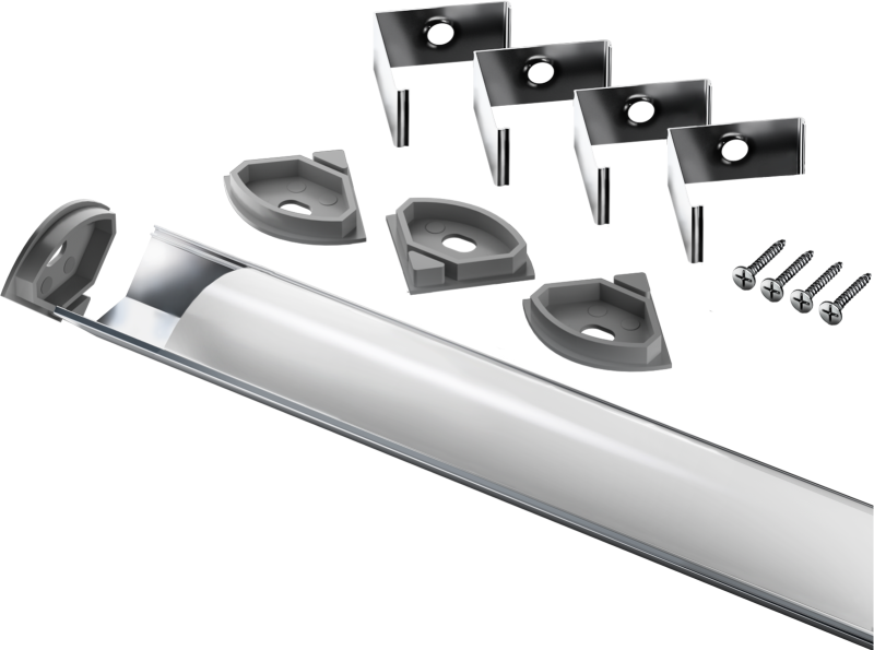 Профиль алюминиевый 95 423 NPR-05-SET угловой с рассеивателем (поликарбонат) для СД ленты NAVIGATOR 95423