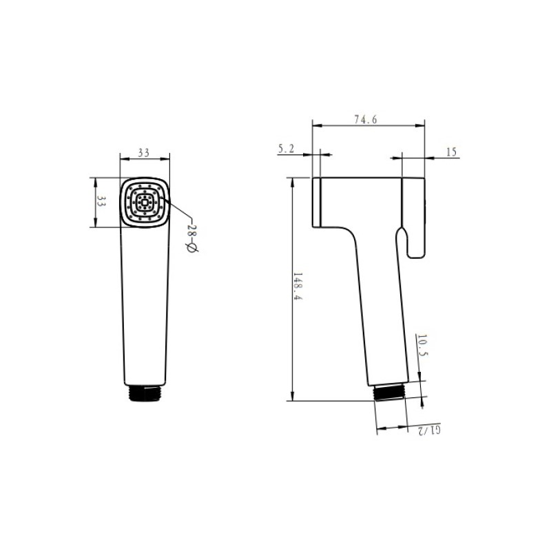 Гигиеническая лейка Rose RH83, хром