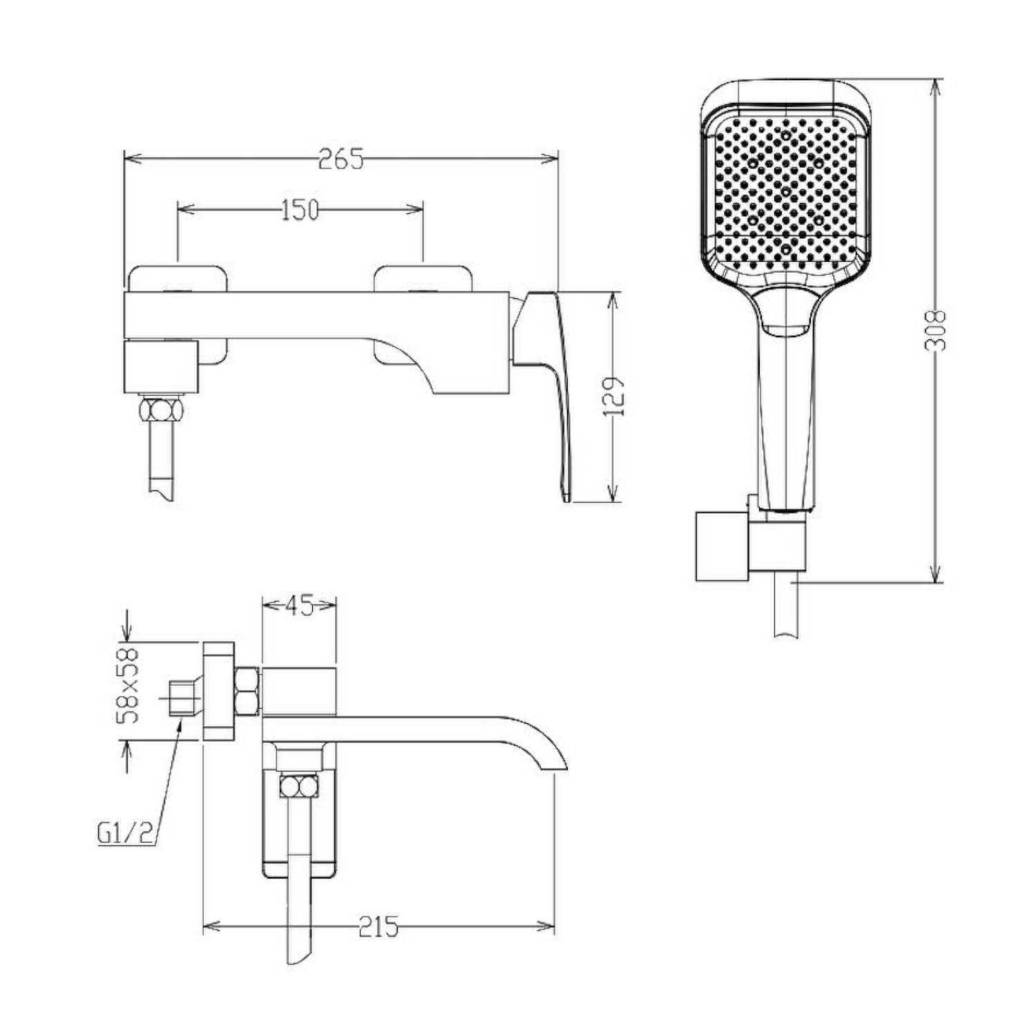Смеситель для ванны Raglo R02.30, хром