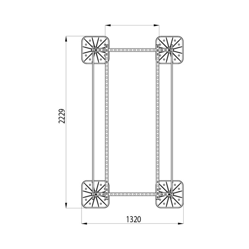 Конструкция опорная для установки оборудования TECHNORAPTOR FOOT 1000х2000 тип 1 HD КМ TR0210