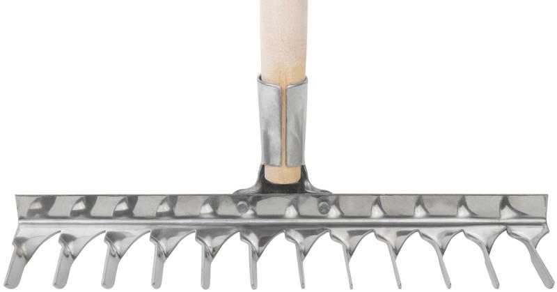 Грабли витой зуб нержавеющая сталь 12 зубьев с деревянным черенком FIT 76983