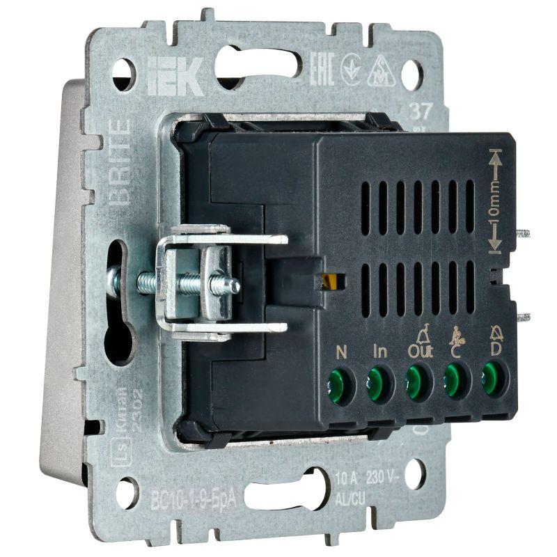 Кнопка звонка BRITE 10А ВС10-1-9-БрА для отелей с индик. механизм алюм. IEK BR-V14-2-10-K47