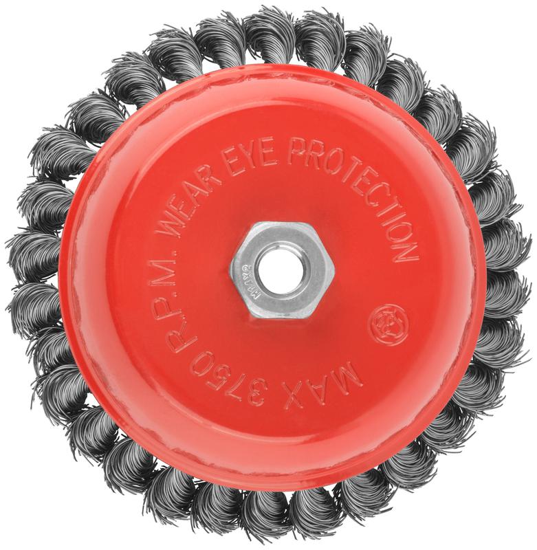 Корщетка чашечная гайка М14 стальная витая проволока 150мм КУРС 39045