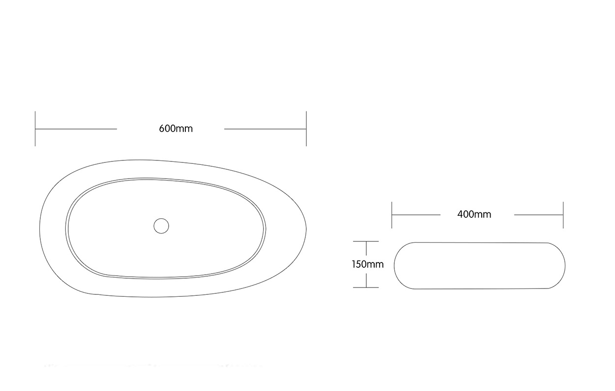 Раковина CR7041B накладная, белая, асимметричная 600х400х150 Ceruttispa