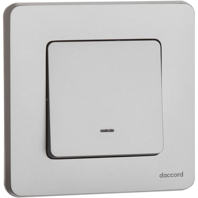 Выключатель 1-кл. Inspiria 10А IP20 250В 10AX с подсветкой/индикацией механизм алюм. IEK 673612