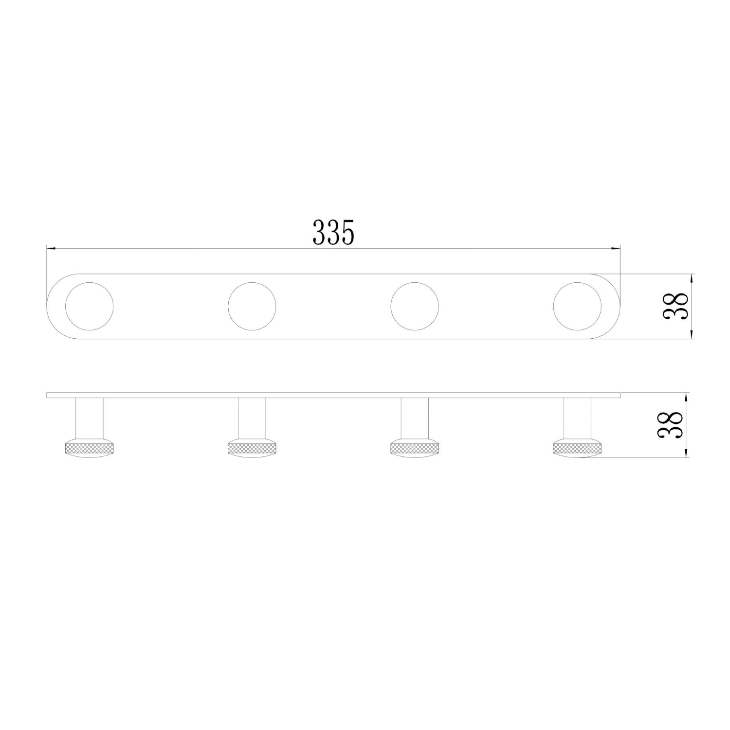 Планка с крючками Savol S-002174Q, графит