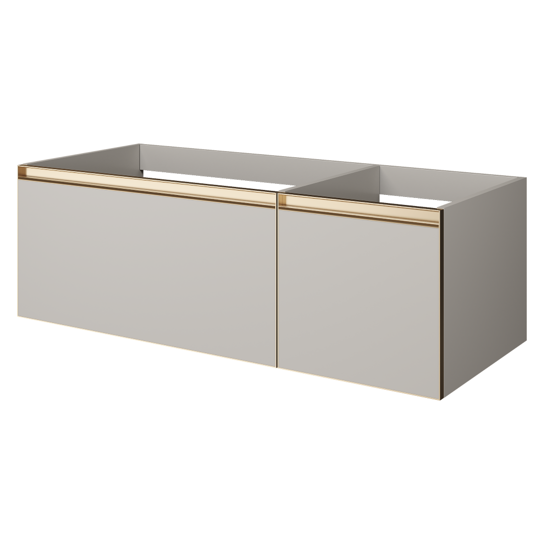 QUATRO 2 120см (80+40) тумба CASHMERE профиль MATT GOLD