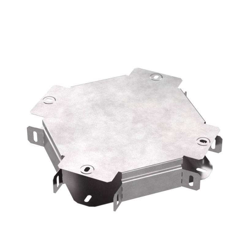 Ответвитель для лотка Х-образ. 100х50 с крышкой Стандарт Промрукав PR16.0456