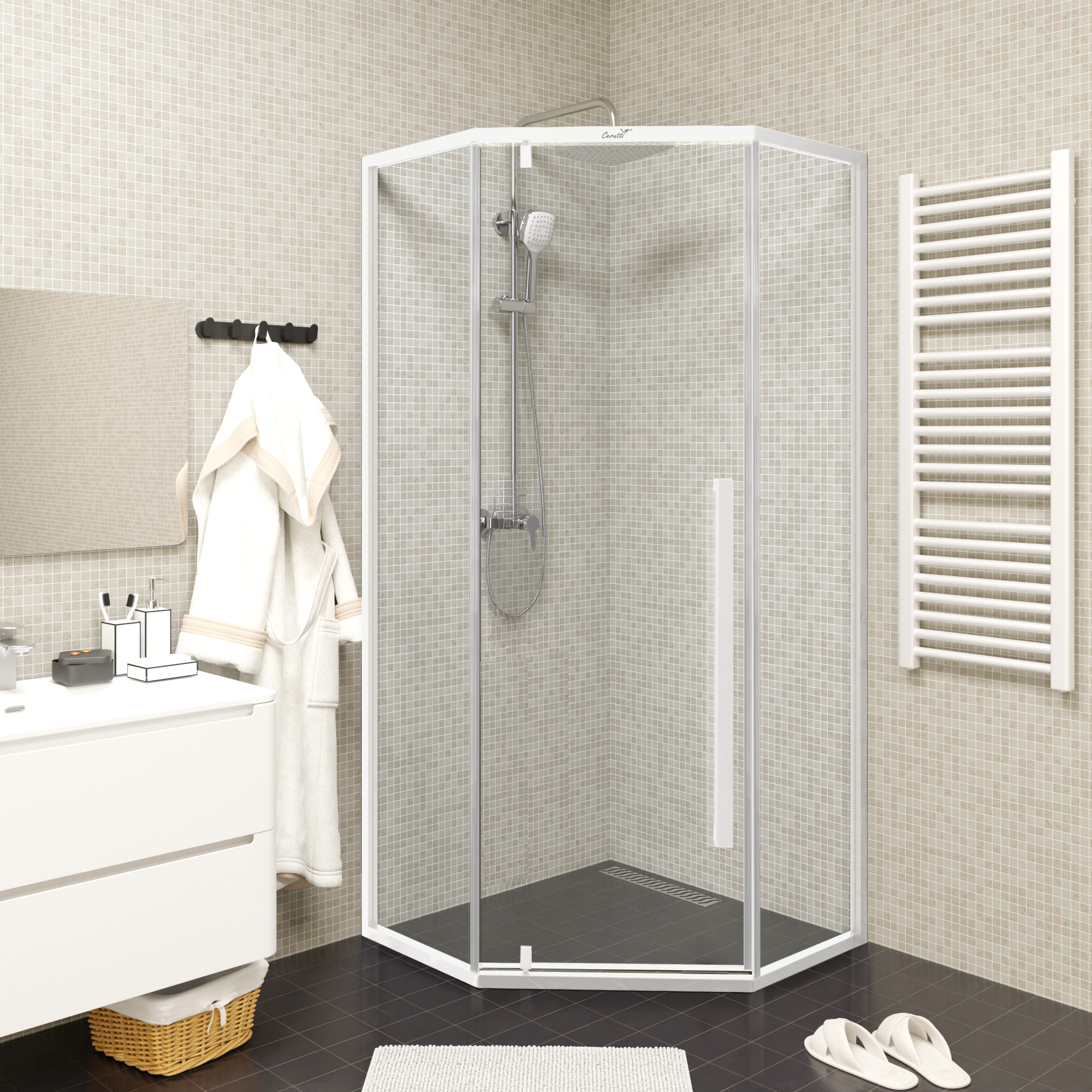 Ограждение C3AW душевое Ceruttispa без поддона (90x90x195)