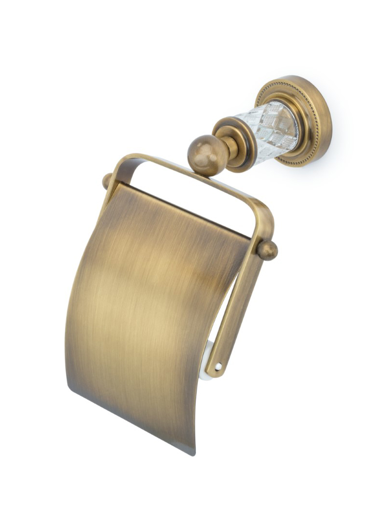 Держатель для туалетной бумаги с крышкой MURANO CRYSTAL_Комплект