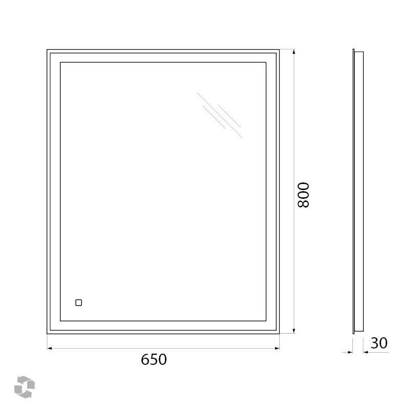 Зеркало BelBagno SPC-GRT-650-800-LED-TCH