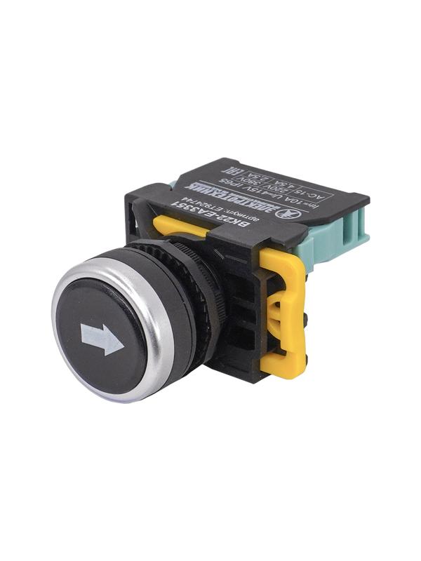 Выключатель кнопочный ВК22-EA3351 с символом "Стрелка вверх"/"Стрелка вниз" 1НО цилиндр d22мм IP65 черн. Электротехник ET924744