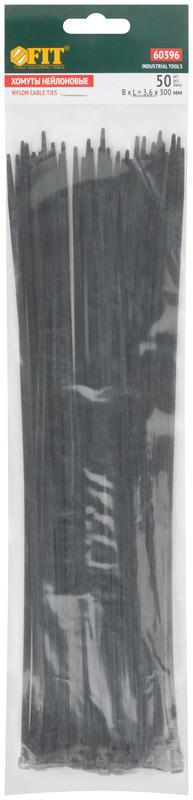 Хомут для проводов 300х3.6мм нейлон. черн. (уп.50шт) FIT 60396