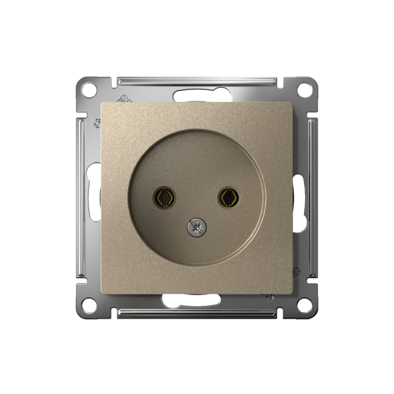 Розетка 1-м СП AtlasDesign 16А IP20 без заземл. без защ. шторок механизм шампань SE ATN000541