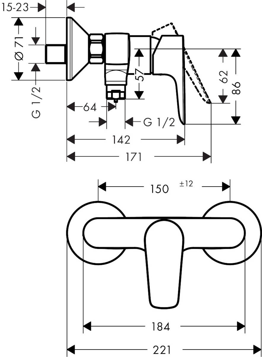 Смеситель Hansgrohe Talis E 71760670 для душа