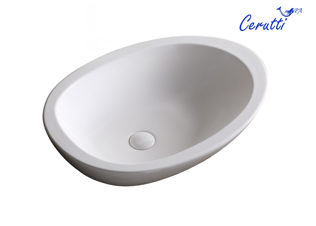 Раковина CR1005 накладная, белая, асимметричный овал 660х485х160 Ceruttispa