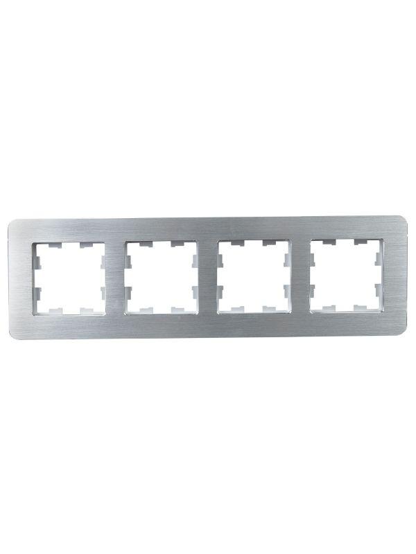 Рамка 4-м BRITE РУ-4-1-Бр метал. алюм. RE AL IEK BR-M42-M-21-K47