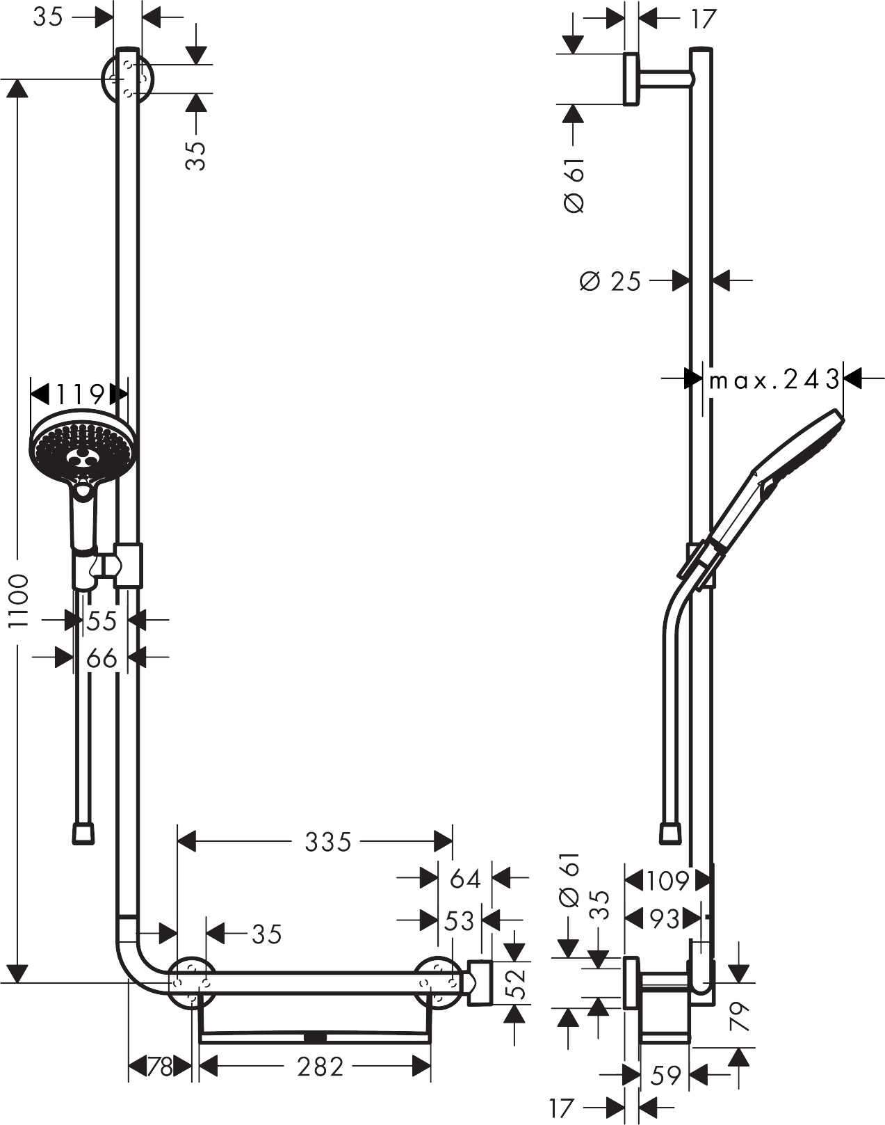 Душевой гарнитур Hansgrohe Raindance Select S120 Comfort 26324400