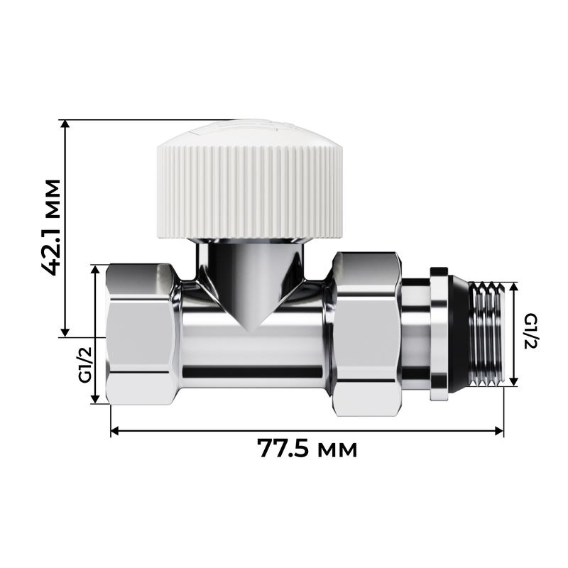 Набор термостатический прямой Design 1/2дюйм М30х1.5 хром Royal Thermo НС-1640377