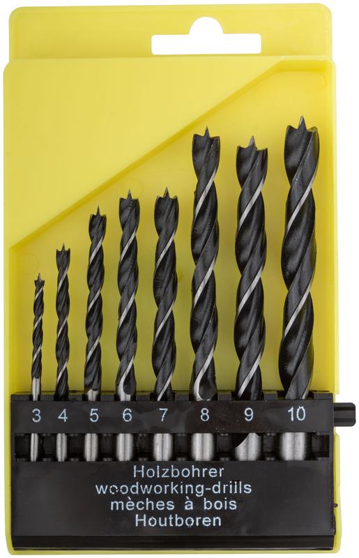 Набор сверл по дереву пластиковый бокс 8шт (3-4-5-6-8-9-10мм) FIT 36103