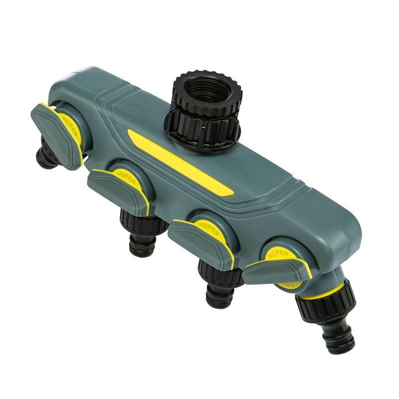 Разветвитель 4-х канальный на кран 1/2дюйм - 3/4дюйм Профи ЧЕТЫРЕ СЕЗОНА 62-0225-F